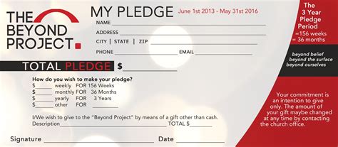 Pledge Card Template For Church - Cardtemplate.my.id