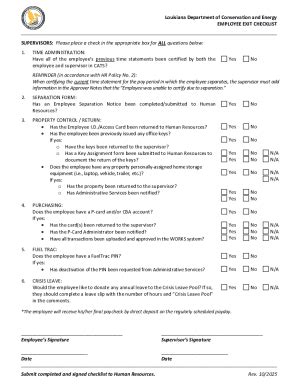 Louisiana Employee Exit Checklist - Fill Out, Sign & Share Online ...