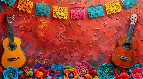 Premium Photo | Mexican CultureThemed Background with Papel Picado and ...
