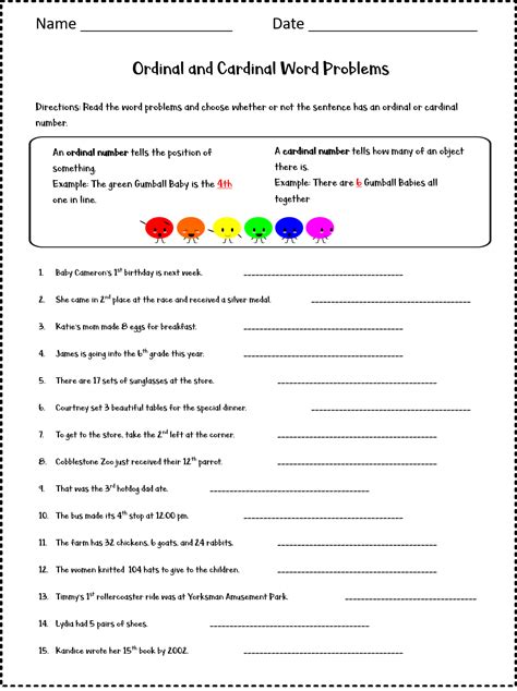 Ordinal & Cardinal Numbers Review Worksheets-Use With Time4Learning Gr ...