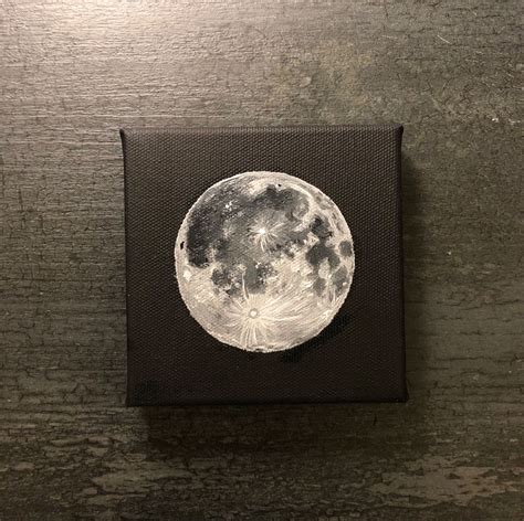 Moon painting canvas – Artofit