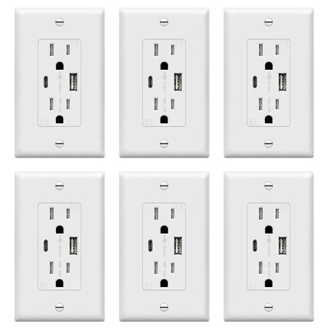 Snapklik.com : TOPGREENER USB Outlet, Type C & Type A USB Wall Charger ...