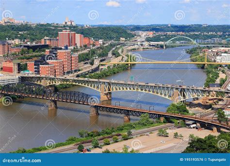 Bridges in Pittsburgh PA stock photo. Image of travel - 195193576