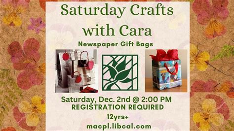 Crafts with Cara Newspaper Gift Bags, McPherson Public Library, 2 ...