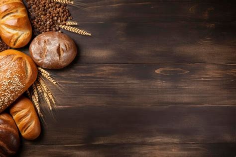 Premium AI Image | top view of delicious bread composition background ...