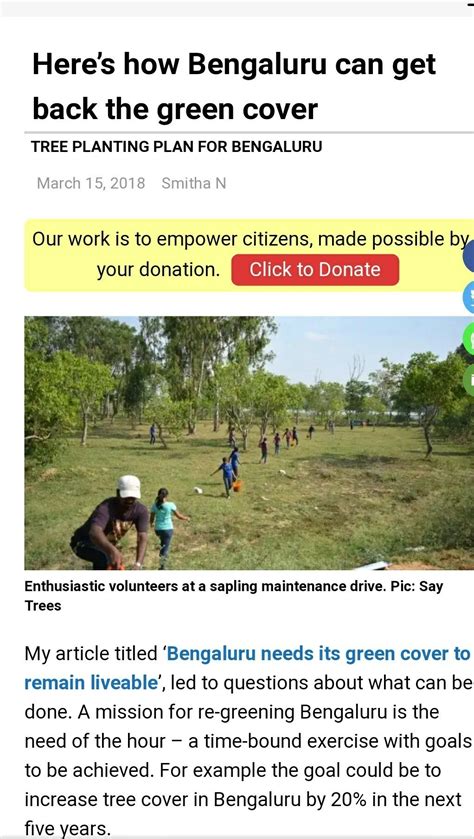 What are the solutions for the receding green cover in Bangalore ...