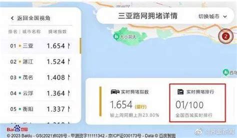 三亚已成全国最堵城市，紧随其后的是广东湛江，自驾到海南的必经之地_新闻_界面_交通部
