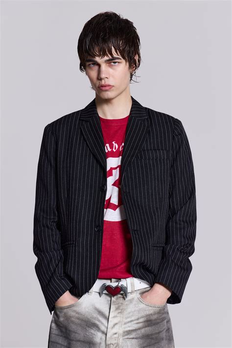 Shop Slim Fit Pinstripe Blazer | Jaded London | Clothing