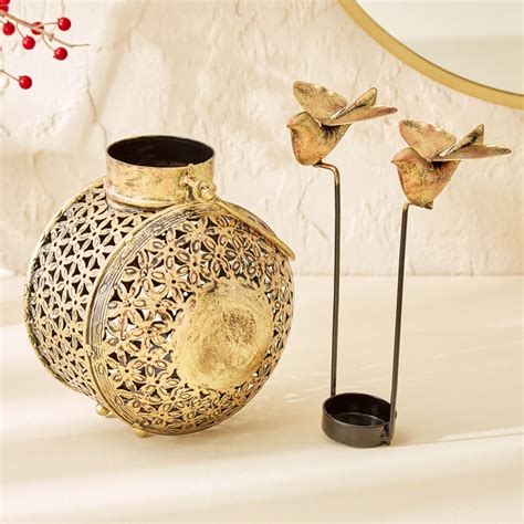 Buy Corsica Metal Pot with Birds T-Light Holder from Corsica by Home ...