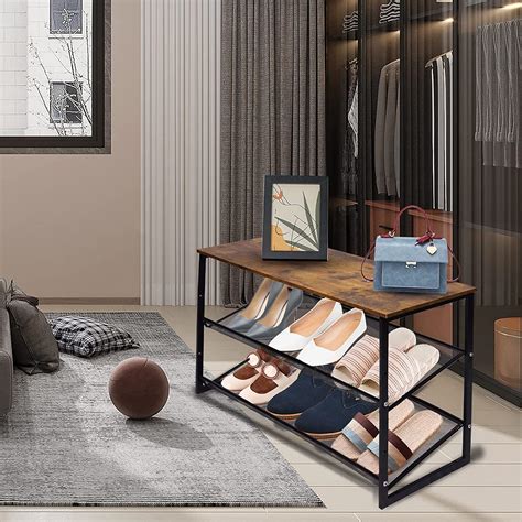 Buy HEYZOEY Shoe Rack, 3-Tier Shoe Racks Storage with Flat & Slant ...