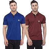 Buy CHKOKKO Cotton Regular Fit Raglan Half Sleeves T Shirt for Men Navy ...