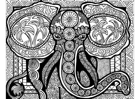 Printable Elephant Zentangle coloring page - Download, Print or Color ...