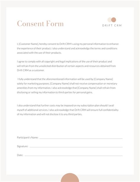 Image result for Consent Form Examples