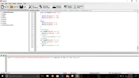 ROBOTC Coding 的图像结果
