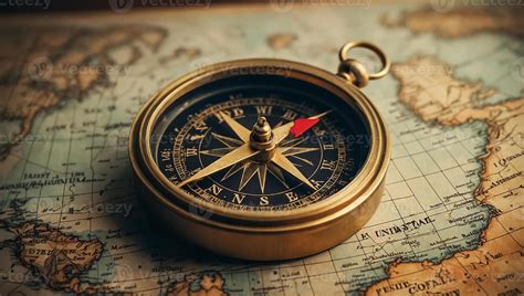 AI generated Antique vintage compass, world map 40289644 Stock Photo at Vecteezy