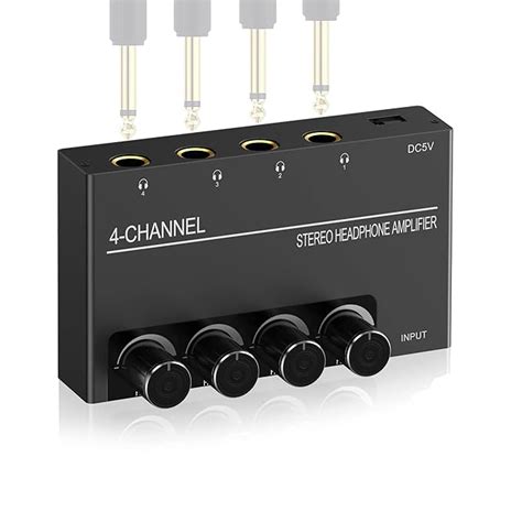 ZUKVYE 4 Channel Headphone Amplifier Stereo Audio Amp, Ultra-Compact ...
