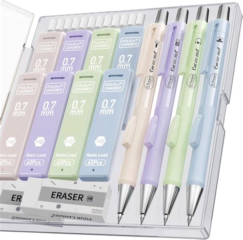 Four Candies Pastell-Druckbleistift-Set mit Etui, 4x 0,7 mm ...