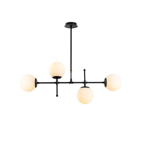 Model 8 Deco 4-light Ceiling Lamp Black Linear - CristalRecord