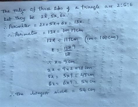 Find The longest side of the triangle whose sides are in the ratio 2:5: ...