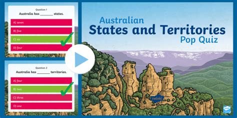 Australian States and Territories PowerPoint Pop Quiz