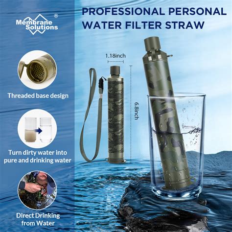 1-6 Pack Water Filter Straw Portable Personal Water Purification Filter ...
