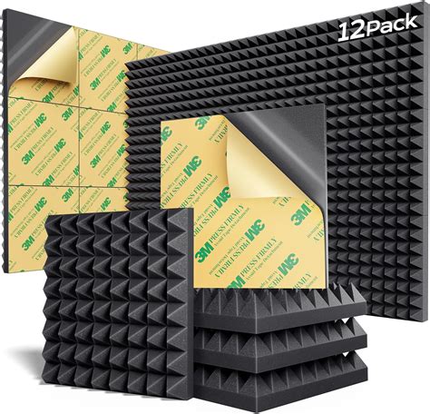 Amazon.com: 12 Pack Sound Proof Foam Panels,Pyramid Design Soundproof ...