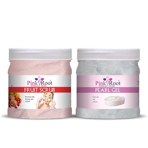 Buy Pink Root Fruit Scrub 500gm with Pearl Gel 500gm Online at Low ...