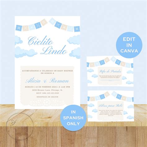 Cielito Lindo Baby Shower Invitation Bundle in Spanish - Cielito Lindo ...