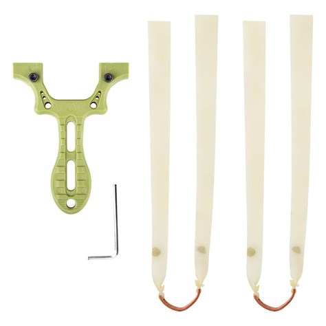 Green Plastic Slingshot Target Shooting with Flat Rubber Band Catapult ...