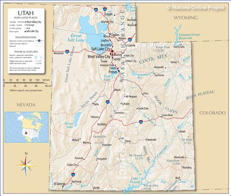 Utah County Map With Cities And Towns - Printable Free Templates