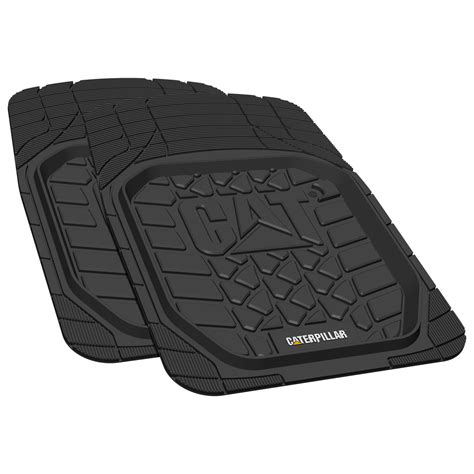 Caterpillar Floor Car Mats Black Rubber Set of 2 Front Mats