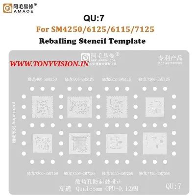 QU7 BGA Reballing Stencil for CPU SM4250 SM7150 SM6125