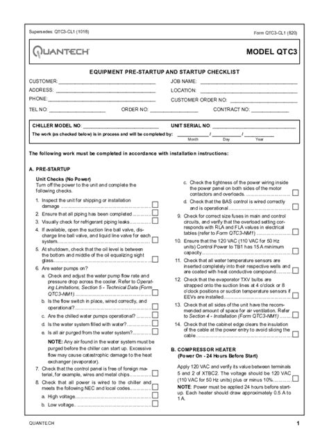 Fillable Online QTC3 Style A, B and C Air-Cooled Scroll Chillers ...