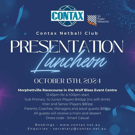 Contax Netball Club Presentation Function 2024, Morphettville Race ...
