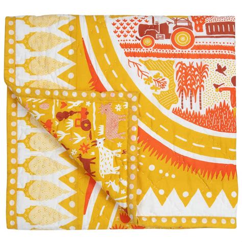 Farm Life Yellow Baby Quilt - Safomasi x The Printed Peanut