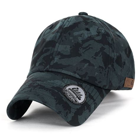 Camouflage Soft Matt Faux Leather Vintage Velcro Strapback Baseball Cap ...