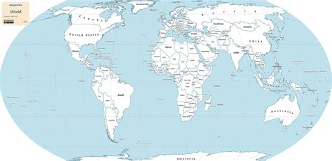 World Map with Countries Printable PDF 的图像结果