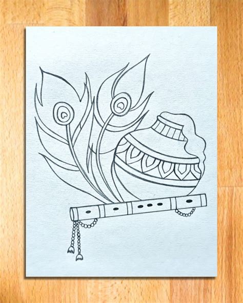 Janmastami Drawing Easy | How to Draw Lord Krishna Step by Step