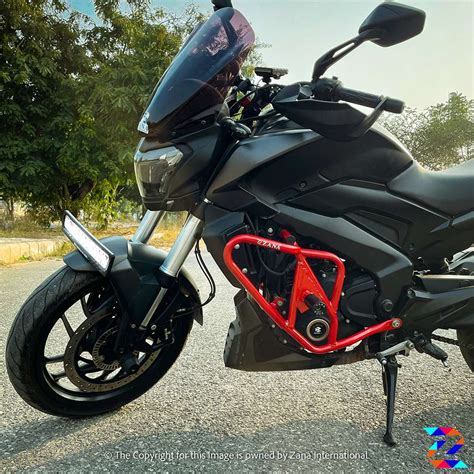 Red Crash Guard with Slider for Dominar 400 (2017-2022) ZI-7092 – SapMotors