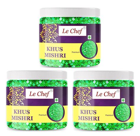 Le Chef Premium Khus Flavoured Mishri | SUGAR CRYSTALS |350 gm x3 ...
