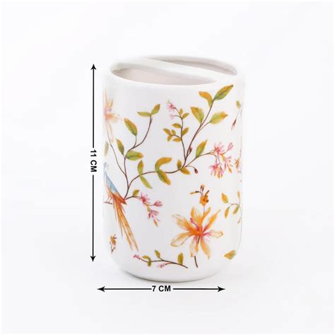 Buy Nova Dastkari Ceramic Printed Tooth Brush Holder from Home Centre ...