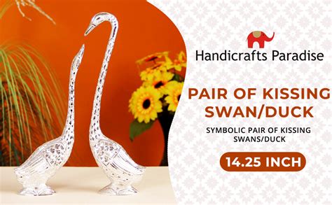Handicrafts Paradise Pair of Kissing Swan/Duck Home Decor Showpiece in ...