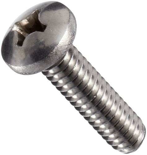 Stainless Steel Machine Screw, Plain Finish, Pan Head, Phillips Drive ...
