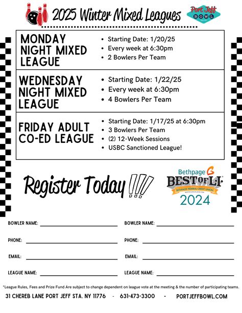 Adult Leagues At Port Jeff Bowl