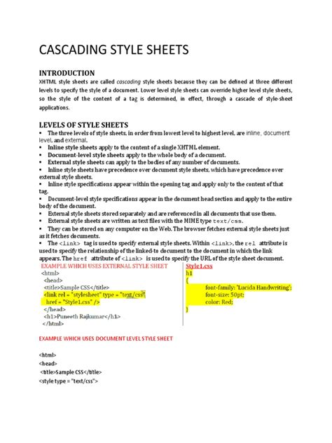 Image result for Cascading Style Sheets Example