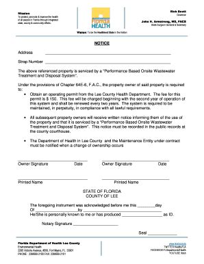 Fillable Online Deed Notice for PBTS - Lee County - Florida Department ...