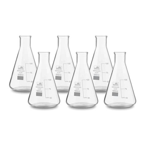 Bello Borosilicate 3.3 Glass Conical Flask 100 ml with Graduation Marks ...