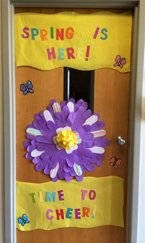 Spring Door Decoration with Flowers and Butterflies