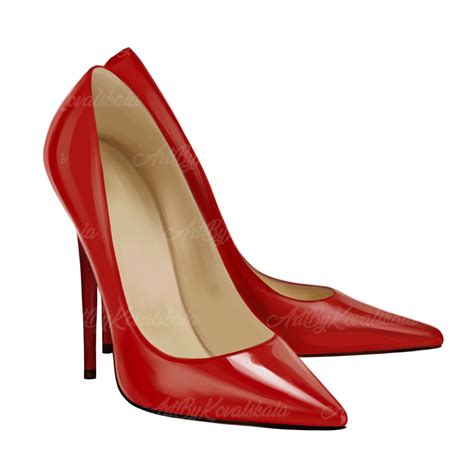 Red High Heel Shoes PNG Clipart (digital Download) - Etsy