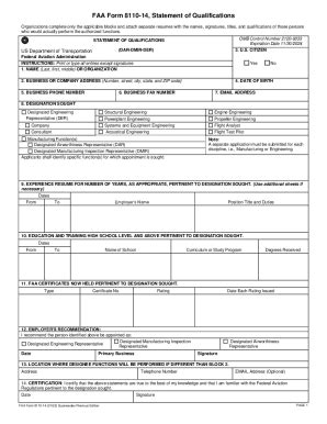 2022-2025 Form FAA 8110-14 Fill Online, Printable, Fillable, Blank ...